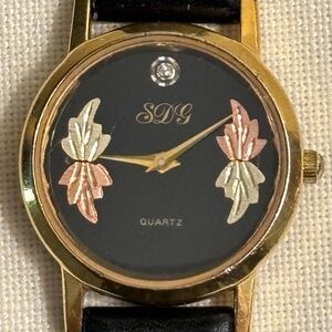Vintage Ladies’ SDG Gold and Black Quartz Watch